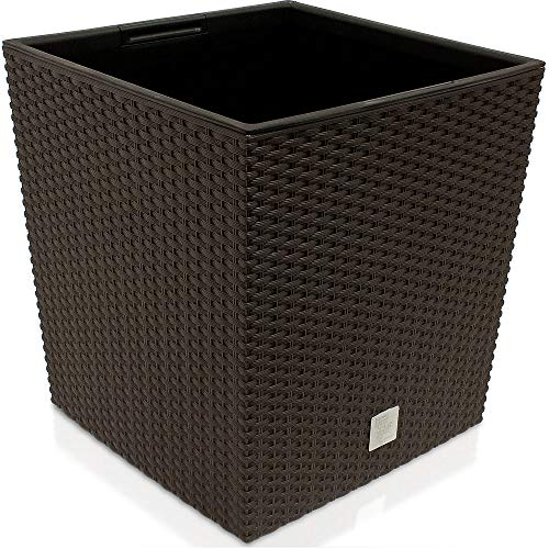 Prosperplast Maceta Mod Rato Q 325L, Chocolate, 32x32x32.5 cm