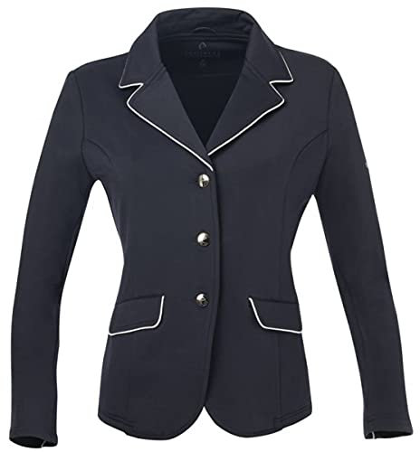 Equi-Theme/Equit'M 988480708 Veste de compétition Classique Souple Bleu Marine/Passepoil Blanc Taille Unique