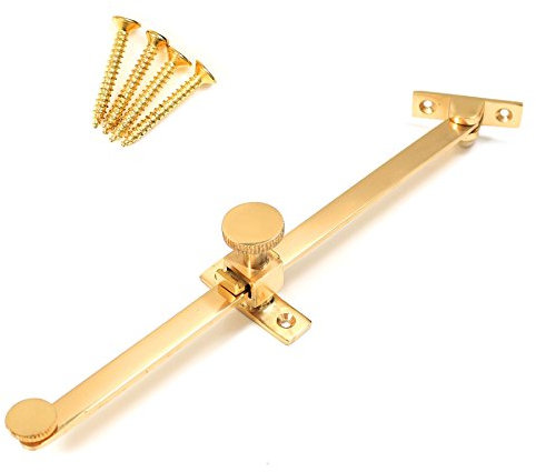 White Hinge Limited 5X Polished Brass 250mm Sliding Window Stays & Screws