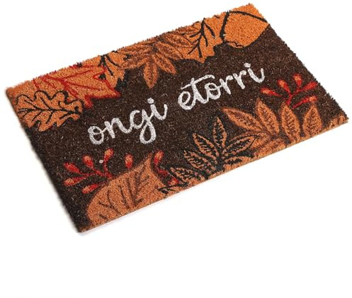 Regala Feliz Felpudo Otoño, Marrón,Naranja y Rojo 60X40X2 Cm