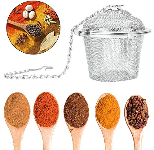 Infuseur à Thé,Boule à épices Inox 6cm,Infuseur épices avec couvercle,infuseur à thé filtre à épices boule à thé passoire à thé avec chaine en acier inoxydable pour tasses et théières, infuser le thé