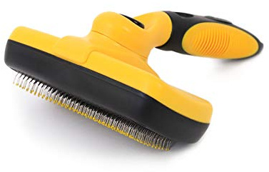 lionto Cepillo para Perros y gatos carda autolimpiable para eliminar el pelaje caído ideal para pelo largo y medio-largo