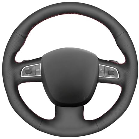 MEWANT Passgenauer Lenkradbezug zum Nähen für Audi A3 | Lenkradhülle aus Leder für Audi A3 8P Sportback A4 B8 Avant A5 8T A6 C6 A8 D3 Q5 8R Q7 S3 S4 S5 S6 S8 / Lenkradhülle A3