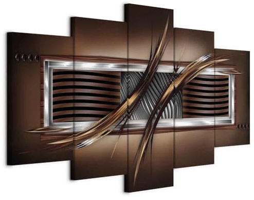 B&D XXL - Leinwandbild Welle silber grau, Schlafzimmer, Wohnzimmer, modern | Hochwertige Leinwand, sofort aufhängbar, ideal fürs Wohn- oder Schlafzimmer, wasserfest und lichtecht, langlebig, stilvoll