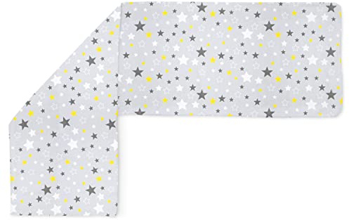 Amilian Seitenschläferkissen Bezug; Stillkissenbezug: ca. 150 x 40 cm für Lagerungskissen; 100% Baumwolle; Pillow Cover; Ersatzbezug; abnehmbar und waschbar Sternchen Gold auf Grau