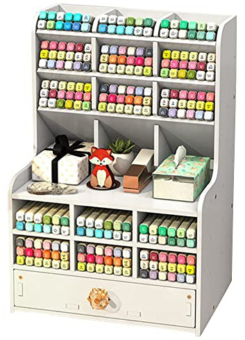 Organizador de escritorio con cajón,soporte para lápices de bricolaje,organizador de escritorio de oficina,papelería,organizador de escritorio para escuela,hogar,oficina,suministros de arte (PB16-2 )
