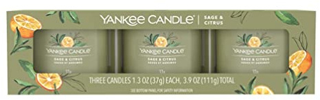 Yankee Candle Sage & Citrus 3 Filled Votive Candle Gift Set