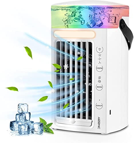 Aire Acondicionado Portatil Sin Ruido, Enfriador De Aire 4 En 1 Aire Acondicionado PortáTil, ProteccióN Del Medio Ambiente Climatizador Silencioso, para El Hogar, La Oficina, El Dormitorio, La Cocina