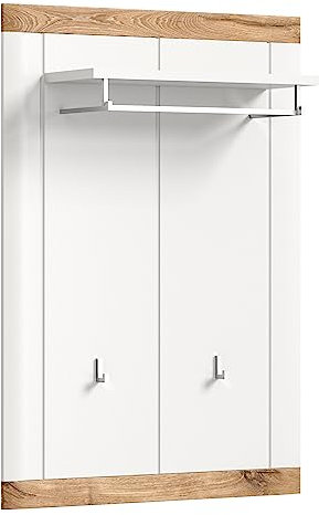xonox.home X2NE4621 Garderobenpaneel 80x114x25 cm in weiß und weiß matt tiefzieh