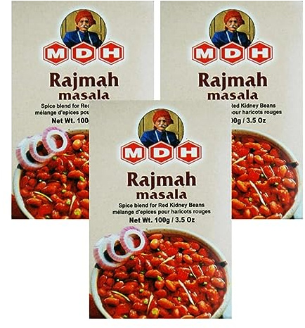 MDH Various Seasoning Masala Powder - Spices Mix Curry Masala Recipe Mixes Casserole Seasoning Herbs - Aromatic & Enhances the flavor of the meal (Rajmah Masala (100g), Pack of 3)
