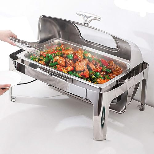 JHLP Electric Stainless Steel Chafing Dish Buffet Set - Keep Food Warm With Catering Food Warmer For Buffet Parties And Banquets - Ideal Food Warmers For Parties Buffets