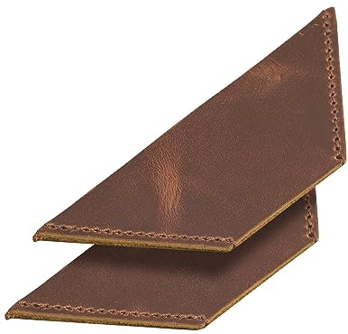 Londo handgjort bokmärke i äkta läder (set med 2) (ljusbrun, triangel)