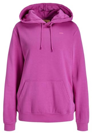 Jack & Jones Jxabbie RLX LS Every Hood SWT Noos, Fuchsia red/print: carmine rose Jjxx logo, M