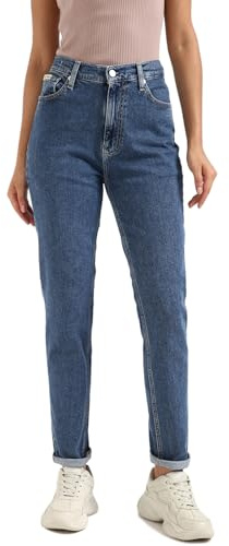 Calvin Klein Jean Femme Mom Jean Tapered Fit, Bleu (Denim Medium), 29W/32L