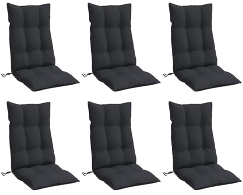 vidaXL Hochlehner-Auflagen 6 STK. Schwarz Oxford-Gewebe