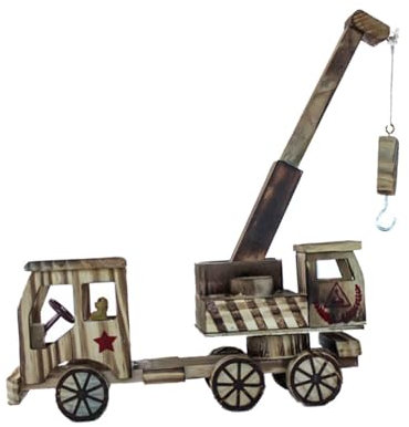 KONTONTY Holz Simulation Kran Retro Bagger Modell Holz Spielzeug Hand Made Ornament Für Junge Mädchen Und Junge Mädchen Für Home-Office Bar
