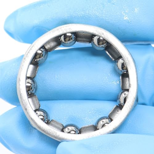 Kugellager mit Käfig, Außendurchmesser 34 mm, 8 Stück, altmodische geteilte Mittelachse, Steuersatz, Kurbelwellen-Drehzapfenhalter, Stahl, 9 Kugeln, L