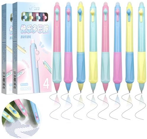 YeahBoom 8 Stück Radierbarer Kugelschreiber,Tintenroller Radierbar,Radierbare Stifte mit Tierkopf,0.5mm Erasable Pen Set,Radierstift,Radierbarer Tintenroller für Studenten Geschenk, Schul Bürobedarf