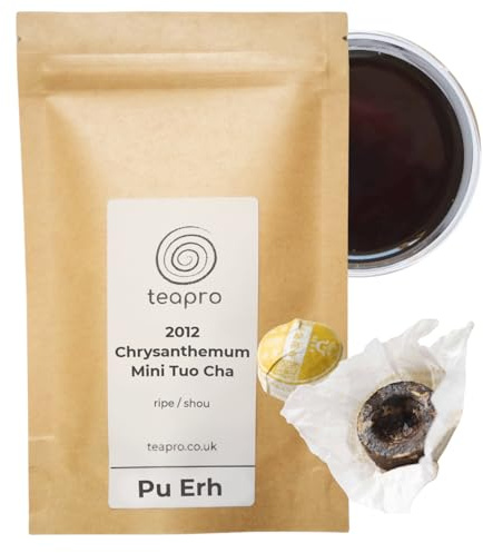 Teapro 2012 Chrysanthemum Mini Tuo Cha Ripe Pu Erh 45pcs | Detox Tea for Natural Weight Management | Pu er Chinese Tea