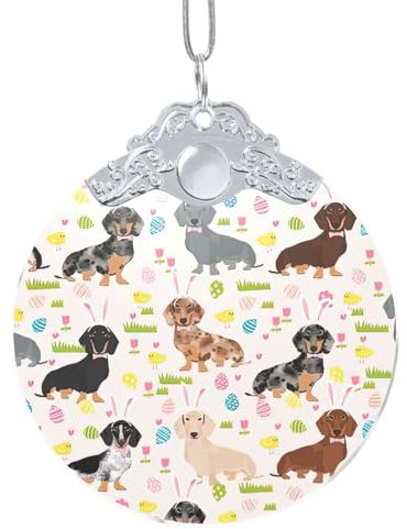 Silver Round Pendant Glass Domes - Dog Flower Simple Chunky -Necklaces, Ideal for Home, Garden, Party, Christmas, Decorations