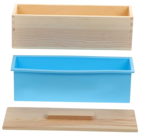 Gogogmee Holz Seifenform Set Mit Deckel Multifunktionale Seifenform Silikon Für Diy Seifenherstellung Für Bastelfans Leicht Zu Reinigen Und Wiederverwendbar
