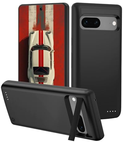 Gladgogo Akku Hülle für Google Pixel 7(10000mAh 6.3Zoll), Akkuhülle mit Ständer und hoher Kapazität,Wiederaufladbar Batterie Ladehülle Akku, Tragbares Batterieladegerät Hülle mit USB-C, Schwarz