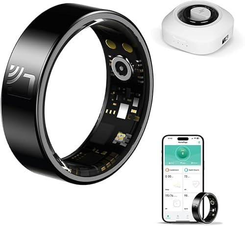 HPLSZCN Anillo Inteligente monitorización de Salud, Monitor de frecuencia cardíaca, oxímetro de Pulso, análisis del sueño, IPX68 NFC (9)