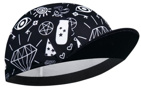 Corsehild Cycling Cap with Sun Visor, Lightweight Polyester Bike Hat for Men & Women, Breathable Under Helmet Design for Road Biking & Outdoor Sports