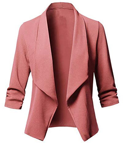 Blazer Elegante Donna, Giacca Donna Elegante Elegante a Maniche Lunghe Risvolti Semplici Giacca da Ufficio Business Tailleur Corto Blazer Completo Tailleur Donna Eleganti Cerimonia
