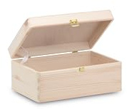 Pinus Holzkiste mit Deckel Schloss 30x20x13,5 cm Aufbewahrungsbox | Kiefernholz Sperrholz, staubgeschützt, abschließbar, Erinnerungen Fotos Briefe, Basteln Deko Geschenk, stapelbar