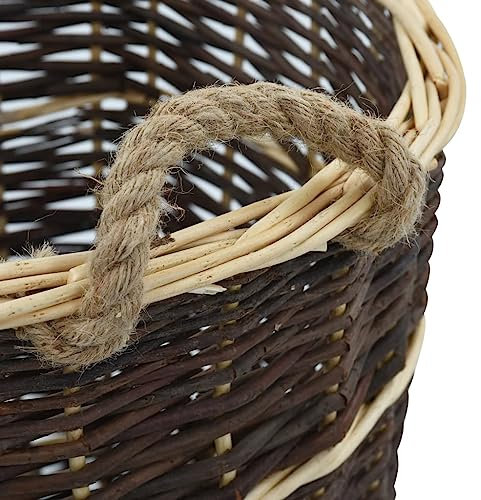 Zaino per legna da ardere, cestino stile country, cinture e manici, 44,5 x 37 x 50 cm, marrone, versatile, per riporre biancheria e verdure, facile da trasportare