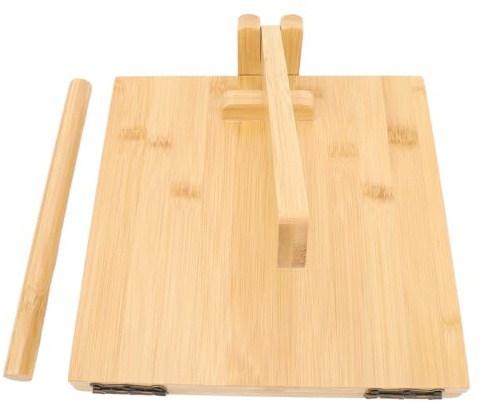 Haofy Tortilla Press Manual Tortilla Maker Chapati Press 10 Inch Wooden with Rustproof Metal Hinge for Making Roti Naan Pizza Dough