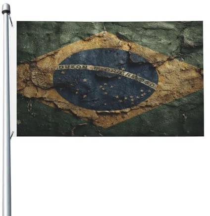 Drapeau du Brésil 9,6 x 1,5 m Drapeau double face – Bannière robuste d'extérieur et de jardin, parfaite pour chambre à coucher et jardin