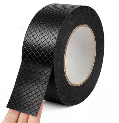 Vexilon Antirutsch Klebeband Gummi, Selbstklebende Wasserdichte Griffband, Anti Rutsch Klebeband mit Strukturiertem Klebstoff, Grip Tape für DIY-Werkzeuge Gadgets Treppen, 5cm x 5m Schwarz