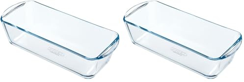 Pyrex - Bake & Enjoy - Moule à Cake en Verre 31x12 cm (Lot de 2)
