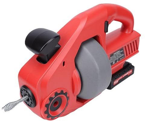 Fockety Sturalavandini elettrico, trivella elettrica senza fili 800 giri/min con batteria 2000 mAh, macchina ergonomica per la pulizia di scarichi WC, lavelli da vasche da bagno (Spina europea)