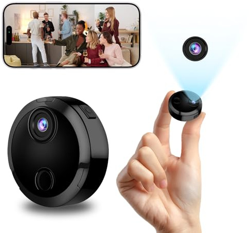Swiftctrl Mini Caméra de Surveillance WiFi 1080P Intérieur, Camera Intérieur et Extérieur sans Fil avec 2.4GHz WiFi, Vision Nocturne et Détection de Mouvement, pour Maison, Bureau et Voiture