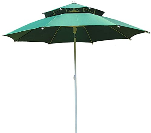Parasol de Jardin Rond-8 Nervures, Parasol extérieur de 2.4m pour la Plage du marché sur la terrasse, Parasol à Double Dessus avec évent Bon
