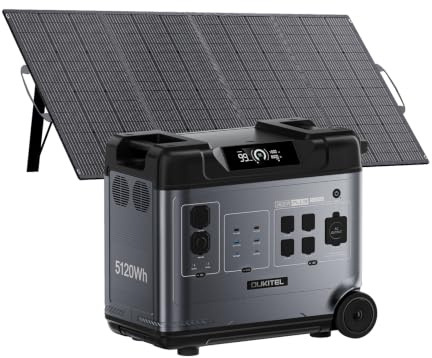 IEE 5000Wh Centrale Elettrica Portatile con Pannello Solare da 200W LiFePO4 | 5000W Generatore Solare, Estendibile fino a 10 kWh, 11 Porte, APP, Portable Power Station per Campeggio, Camper, Casa