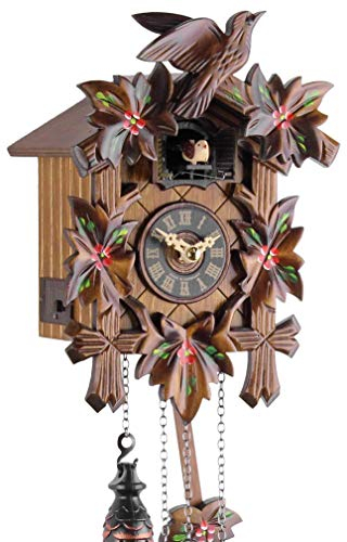 Eble Kuckucksuhr Kuckuckuhr Echtholz NEU batteriebetriebenes Quartzwerk Kuckuckruf Bemalt 22cm- 10182