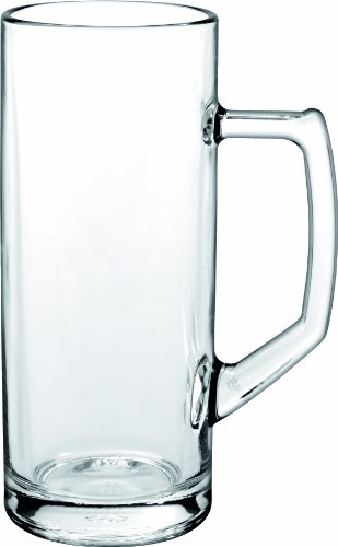 Borgonovo 12002420 Reno Bierseidel, Bierkrug, Bierglas, 495ml, mit Füllstrich bei 0.4l, Glas, transparent, 6 Stück