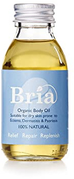 Bria 100% Natural Organic Soothing & Moisturising Body Oil for Eczema Prone & Dry Skin suitable for Adults, Children & Babies – Scent Free (100ml)