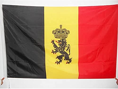 AZ FLAG Flagge Belgien Dienstflagge 150x90 cm Polyester 100D Hohlsaum | Für innen und außen Belgische dekorative Flagge Belgisch wapenschild doppelte Nähte und verstärkte Kanten mit Masttunnel