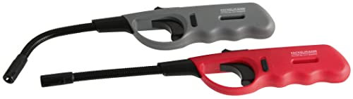 FACKELMANN Encendedor barbacoa gas con tubo flexible recargable para cocina, vela, estufa de gas, barbacoa, chimenea, camping. Hecho de plástico polipropileno, colores rojo-gris, 0,45x27cm, 1 ud.