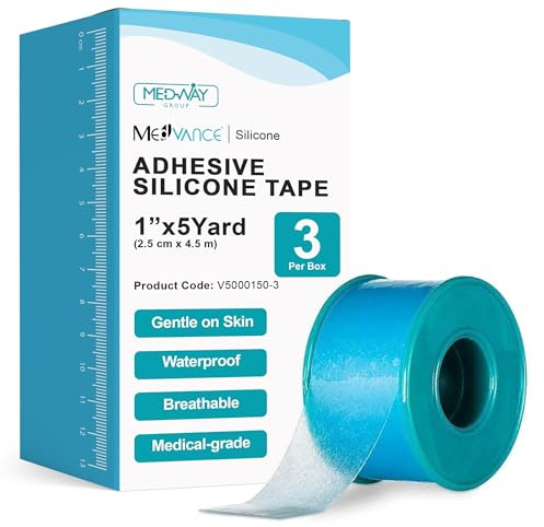 MedVance Silicone Tape 2 Wide Soft with Perforation and Cuttable (2.5cm x 450cm - 3 x Rolls)