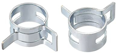 uxcell Spring Band Type Clamp 17mm Inner Dia Fit 17.5-18.2mm OD Hose Fuel Line Silicone Tube Clips Clamp Silver Manganese Steel 20Pcs