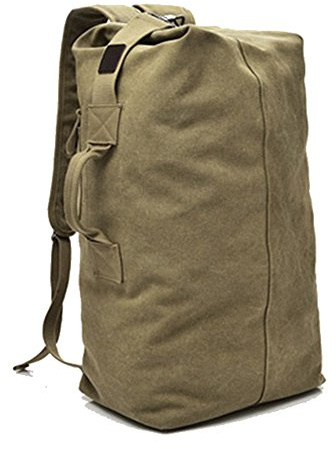 DETECH Große Kapazität Travel Climbing Bag Tactical Military Seesack Top Load Double Strap Canvas Rucksack