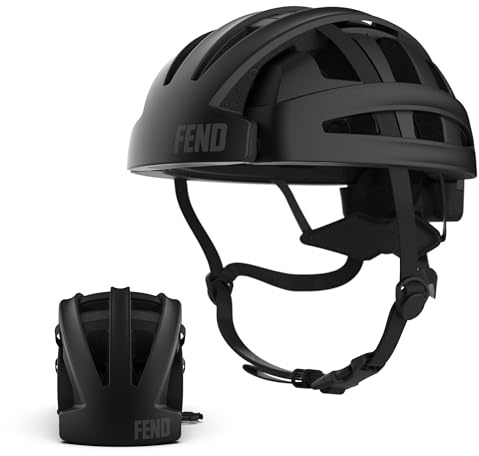 FEND One Foldable Bike Helmet – Patented Smart-Fold 50% Compact Design, Award-Winning Safety CPSC/EN1078 Certified, for Adults, Commuters, E-Bikes, Scooters