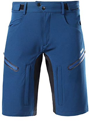 GITVIENAR Radlerhose Herren Fahrradhose Kurze MTB Shorts Radsport Atmungsaktiv ohne Sitzpolster (Navy blau, L)