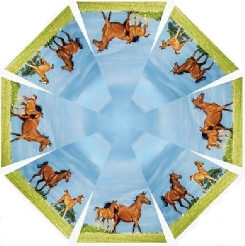 Cornelissen Kinderschirm mit Pferden, Automatikschirm, Stockschirm, Kinderschirme Tiere Pferde Pferd Pony